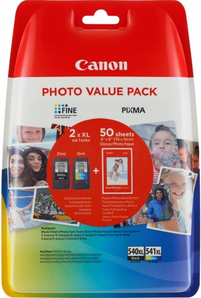 Canon Original Canon Pixma MG 3650 S white Tintenpatrone (PG-540 XLCL 541 / 5222 B 014) multicolor Multipack (2 St.), Inhalt: 21ml + 15ml