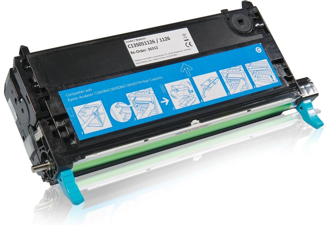 TonerPartner Kompatibel zu Epson Aculaser C 3800 Toner (1126 / C 13 S0 51126) cyan, 9.000 Seiten, 0,93 Rp pro Seite von TonerPartner