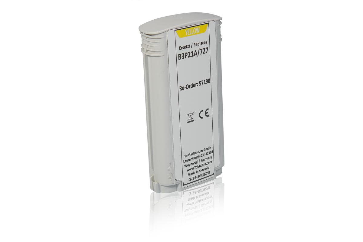 TonerPartner Kompatibel zu HP DesignJet T 1500 ePrinter PS 36 Inch Tintenpatrone (727 / B3P21A) gelb, Inhalt: 130 ml von TonerPartner