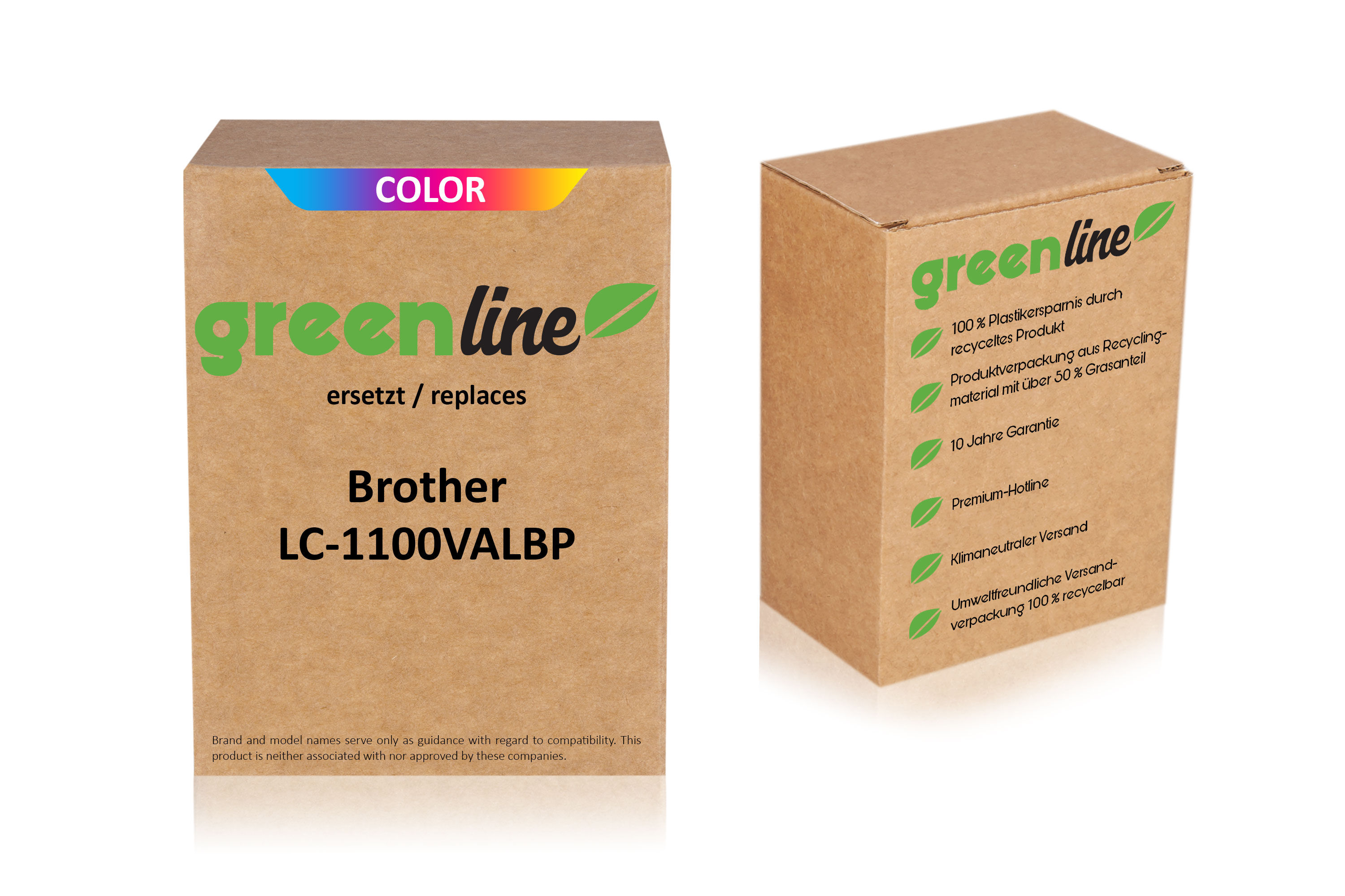 TonerPartner Kompatibel zu Brother DCP-395 CN Tintenpatrone (LC-1100 VAL BP) farbe Multipack (4 St.), 3.150 Seiten, 1,45 Rp pro Seite von TonerPartner