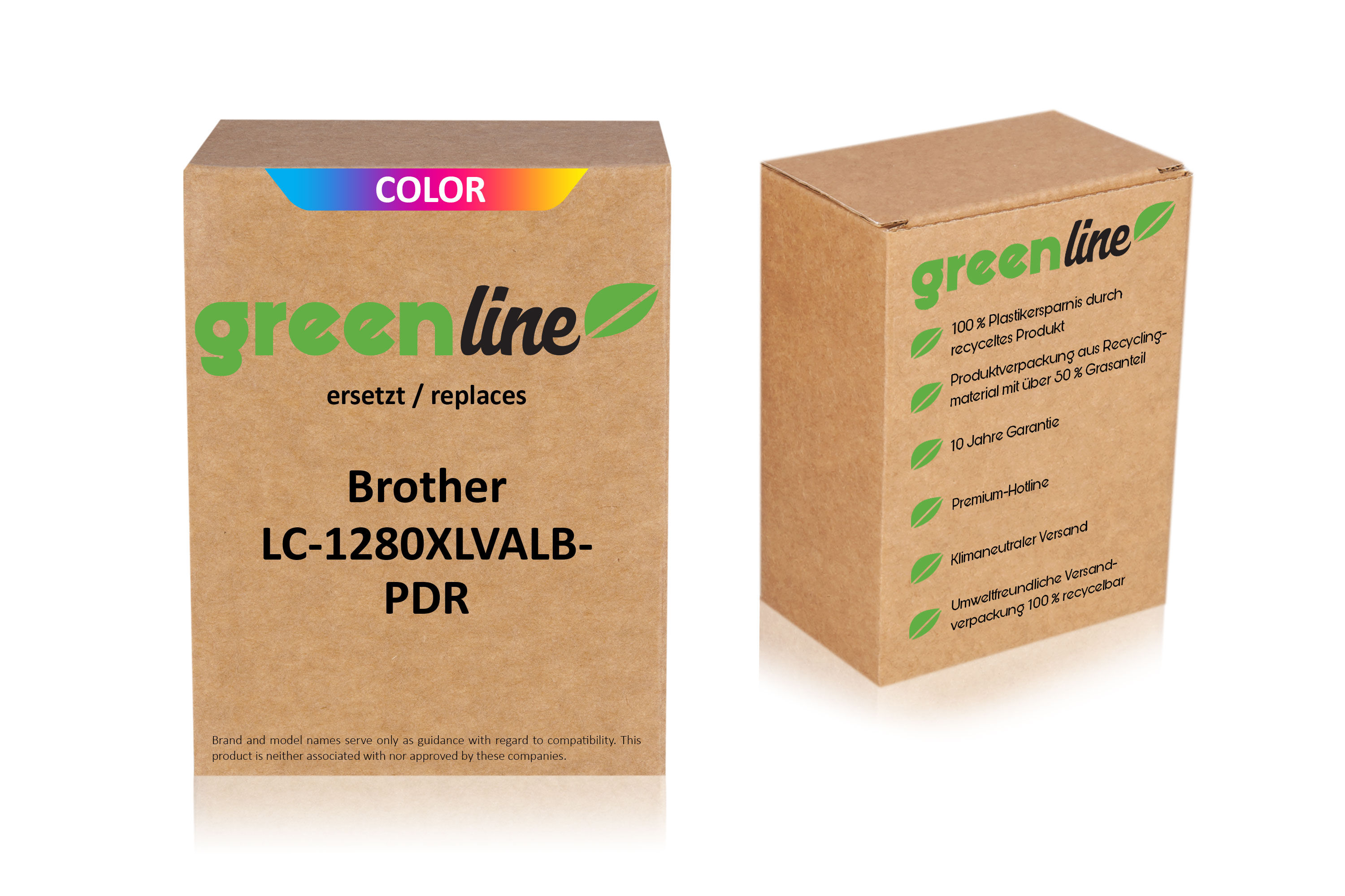 TonerPartner Kompatibel zu Brother LC-1280 XL VAL BPDR Tintenpatrone farbe Multipack (4 St.), 6.000 Seiten, 1,03 Rp pro Seite, Inhalt: 105 ml von TonerPartner