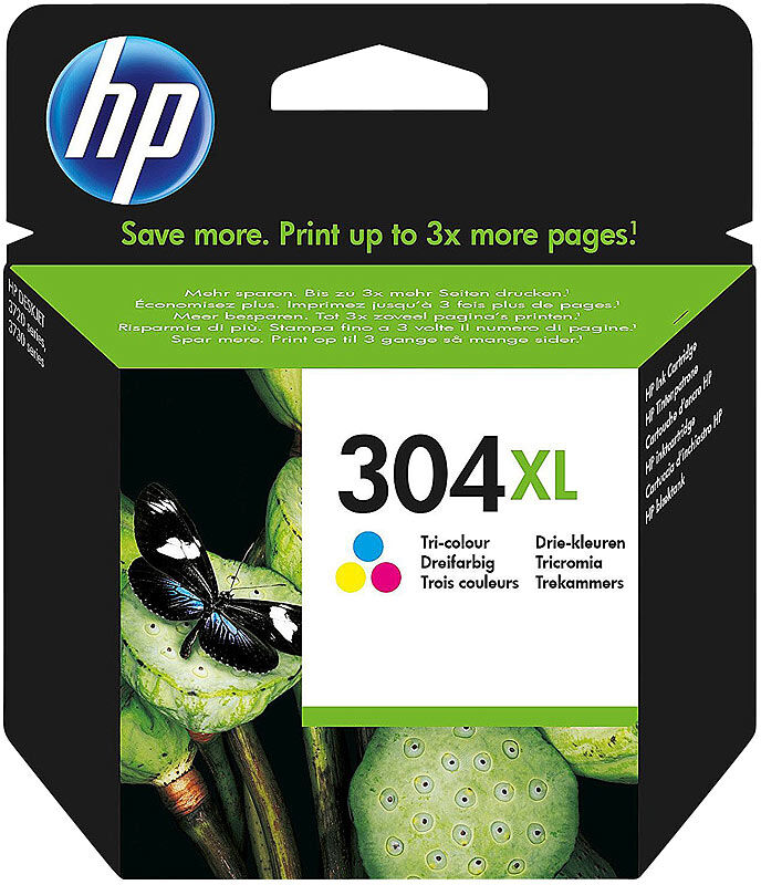 HP Original Tintenpatrone N9K07AE / 304XL, Color (Cyan, Magenta, Gelb)