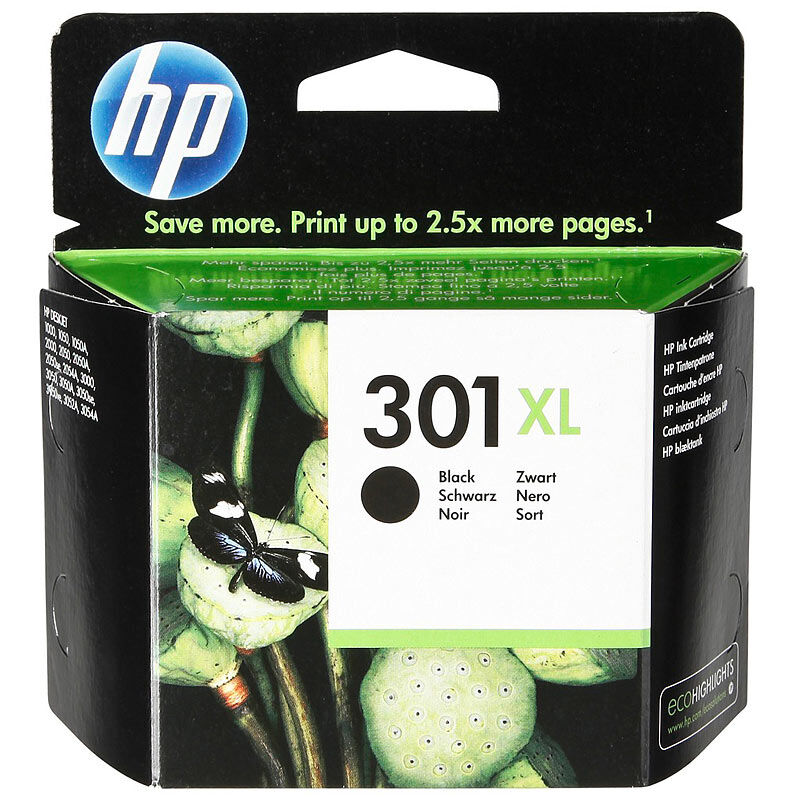 HP Original Tintenpatrone CH563EE (No.301XL), black XL