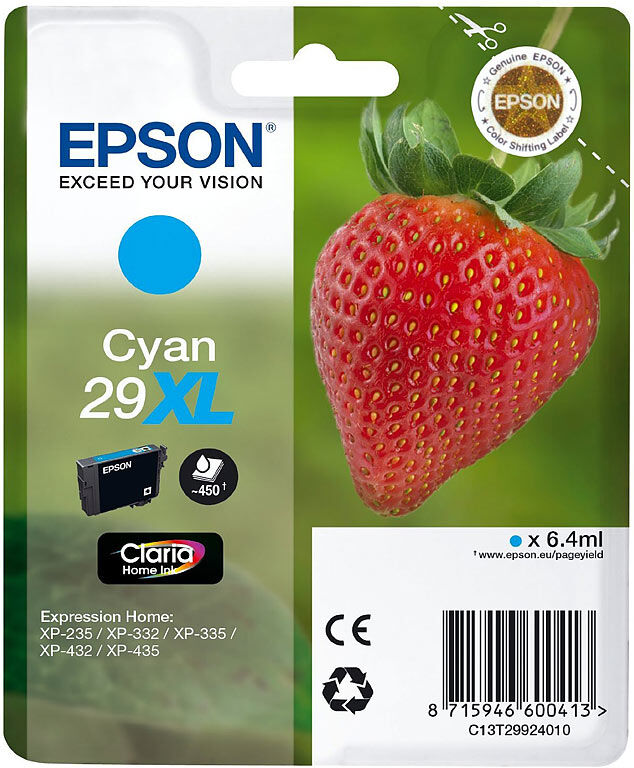 Epson Original Tintenpatrone 29XL (T2992), cyan