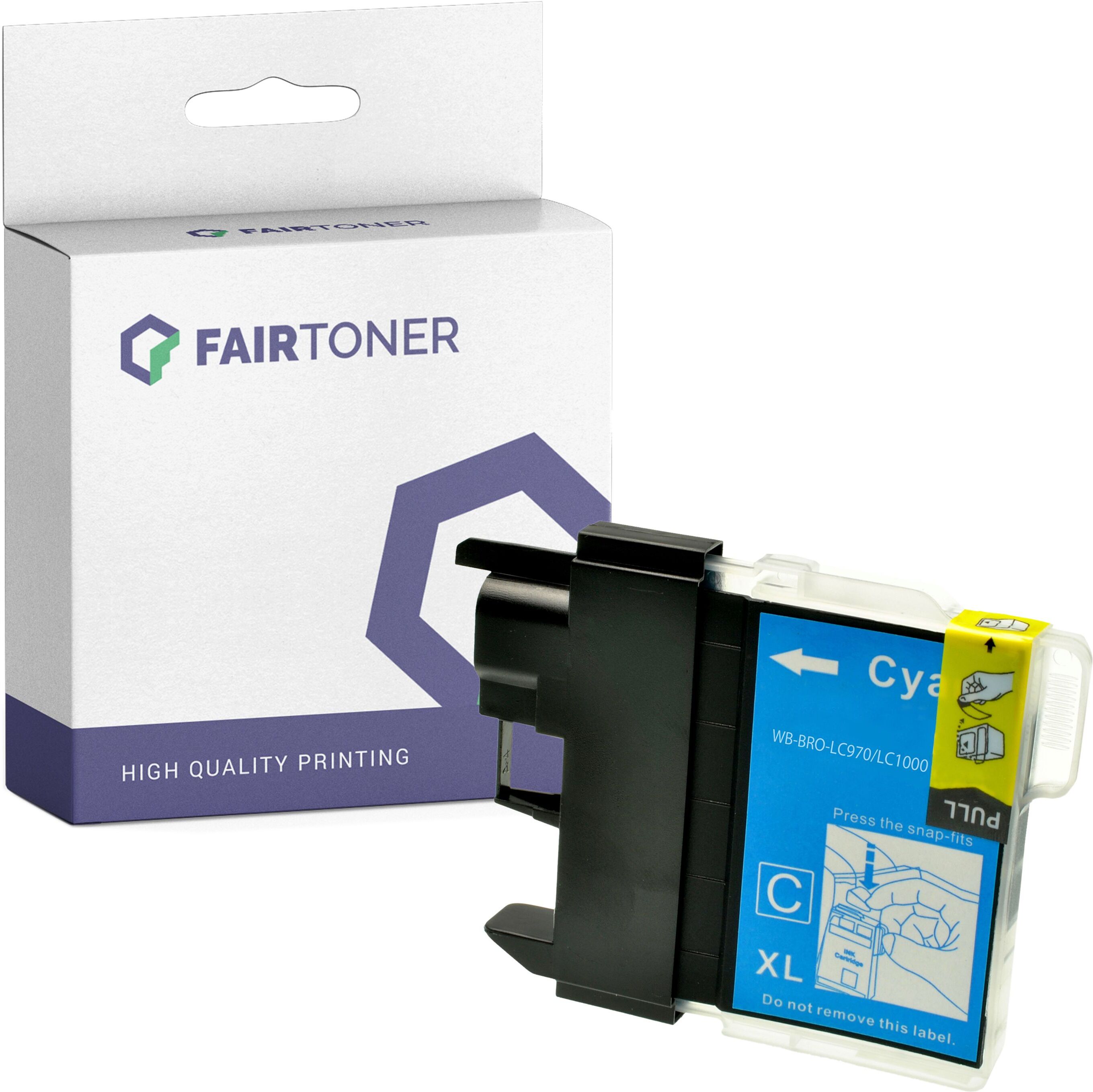 FairToner Kompatibel zu Brother DCP-330 Series (LC-1000C) Druckerpatrone Cyan