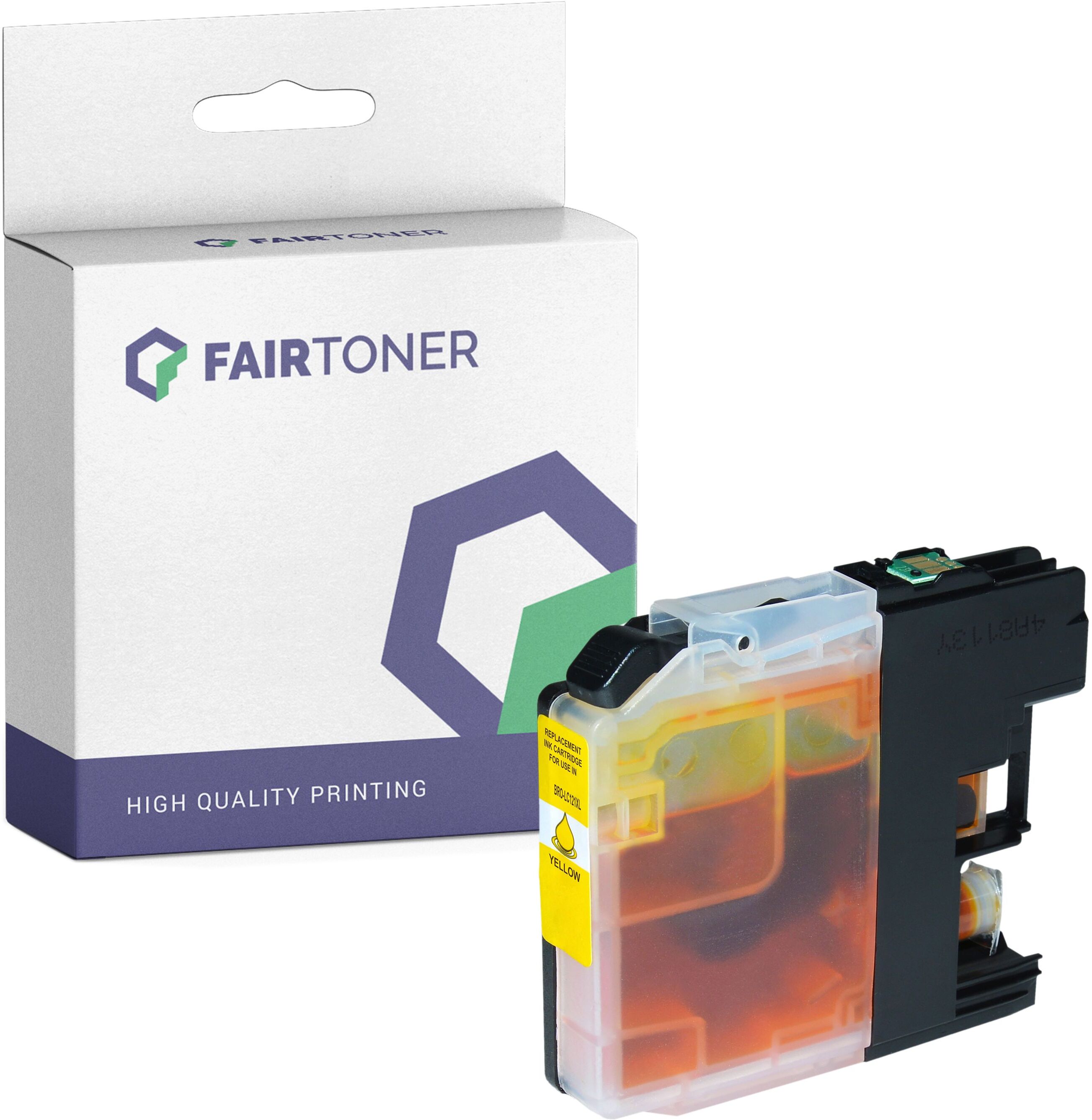 FairToner Kompatibel zu Brother MFC-J 245 (LC-121Y) Druckerpatrone Gelb