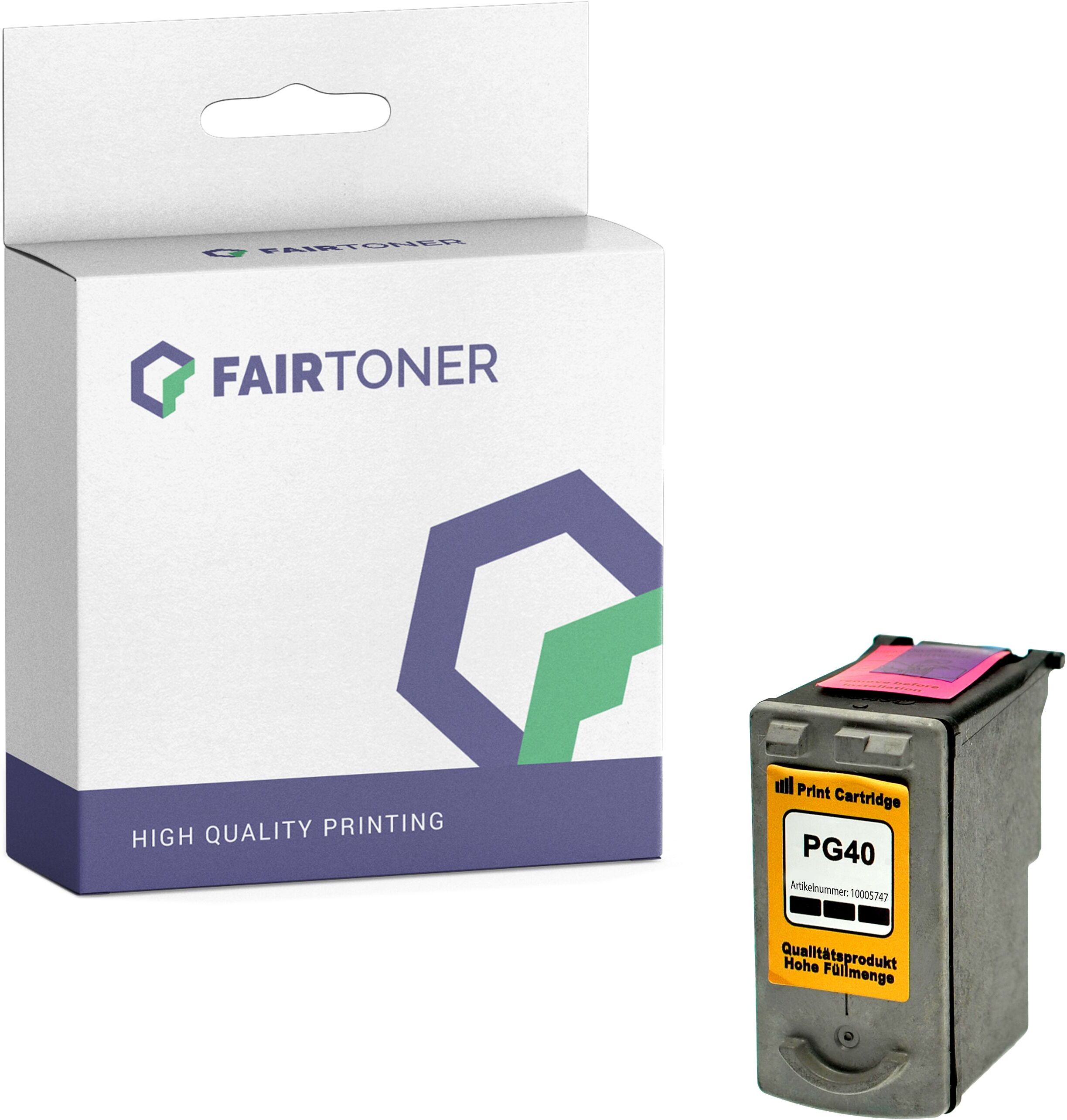 FairToner Kompatibel zu Canon Pixma MP 450 Series (0615B001 / PG-40) Druckerpatrone Schwarz