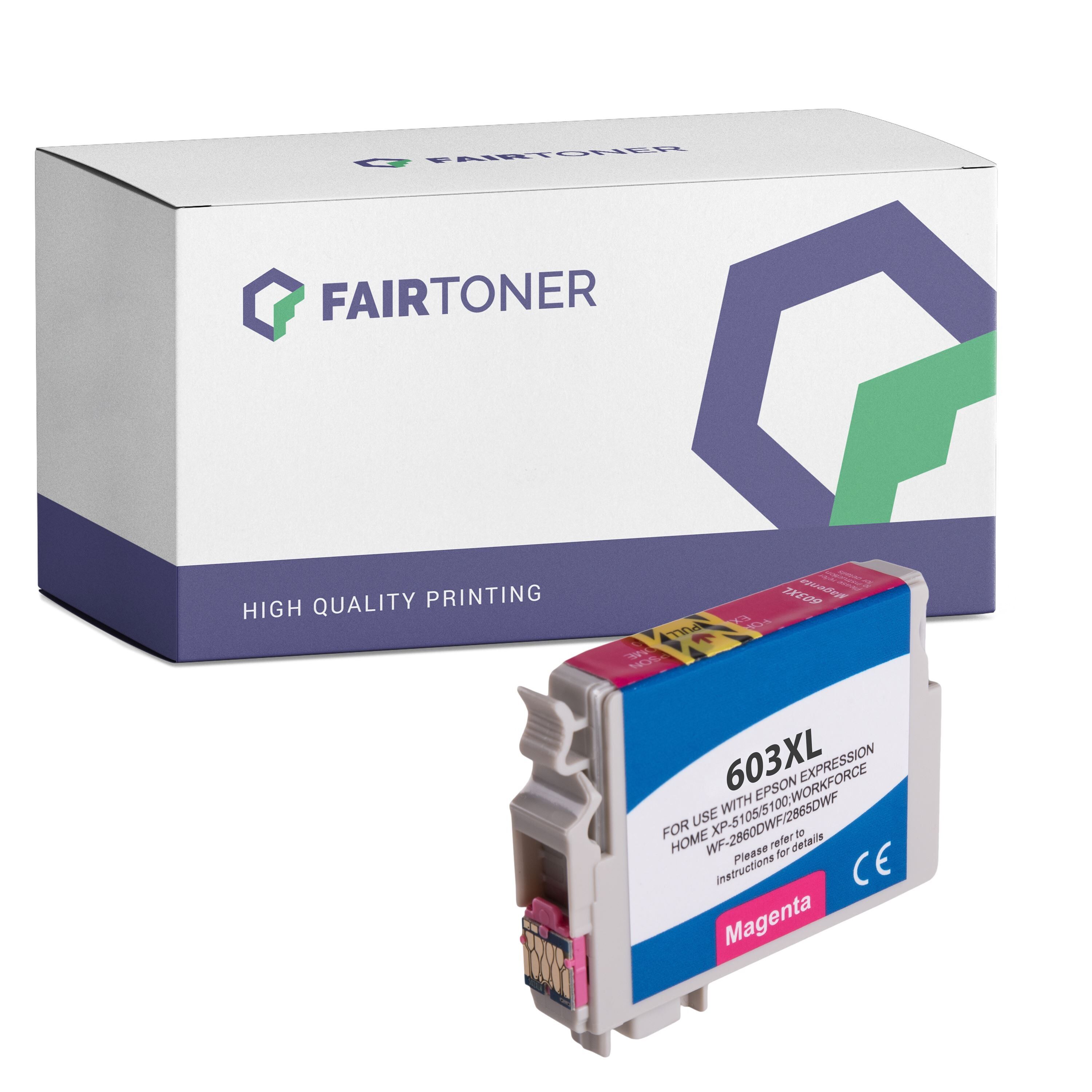 FairToner Kompatibel zu Epson Expression Home XP-3105 (C13T03A34010 / 603XL) Druckerpatrone Magenta