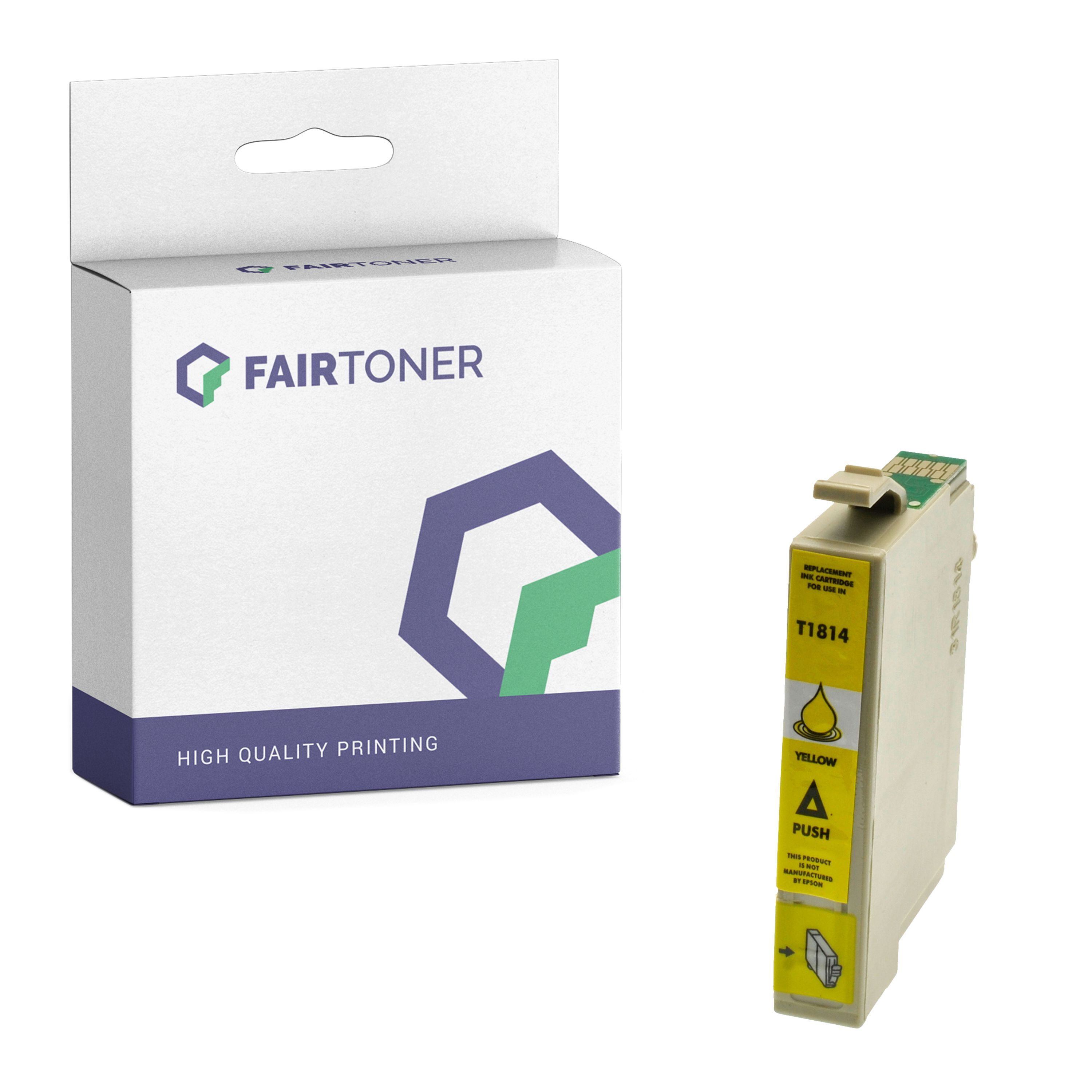 FairToner Kompatibel zu Epson Expression Home XP-420 (C13T18144010 / 18XL) Druckerpatrone Gelb