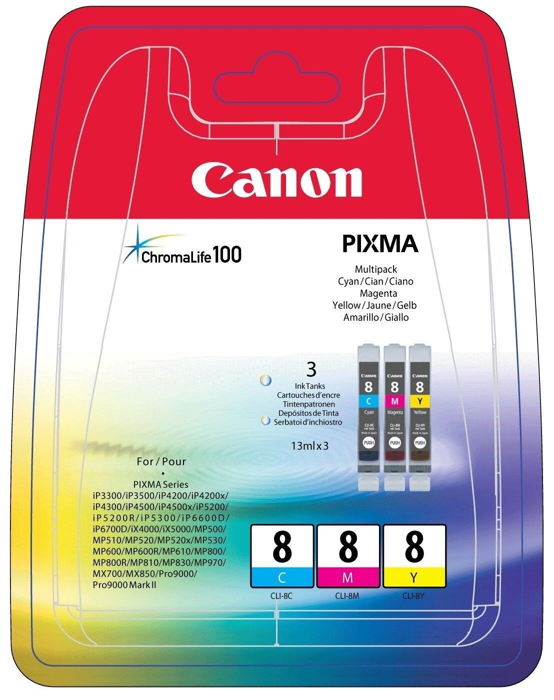 Canon Original Canon Pixma MP 600 (0621B029 / CLI-8) Druckerpatrone Cyan,Magenta,Gelb