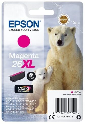 Epson Original Epson Expression Premium XP-820 (C13T26334012 / 26XL) Druckerpatrone Magenta