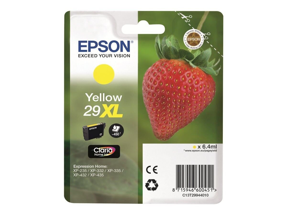 Epson Original Epson Expression Home XP-332 (C13T29944012 / 29XL) Druckerpatrone Gelb