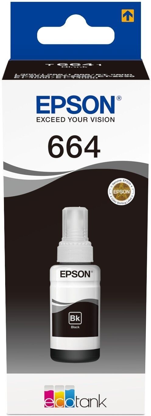 Epson Original Epson EcoTank L 386 (C13T664140 / 664) Tintentank Schwarz