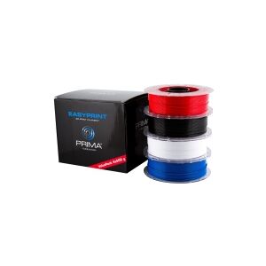 PrimaCreator EasyPrint PLA Value Pack Standard - 4 pakker - 500 g - sort, hvid, blå, rød - 2 kg - PLA-filament (3D)