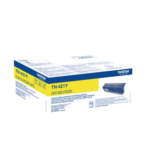 Brother TN 421 Y lasertoner - TN421Y Original - Gul 1800 sider