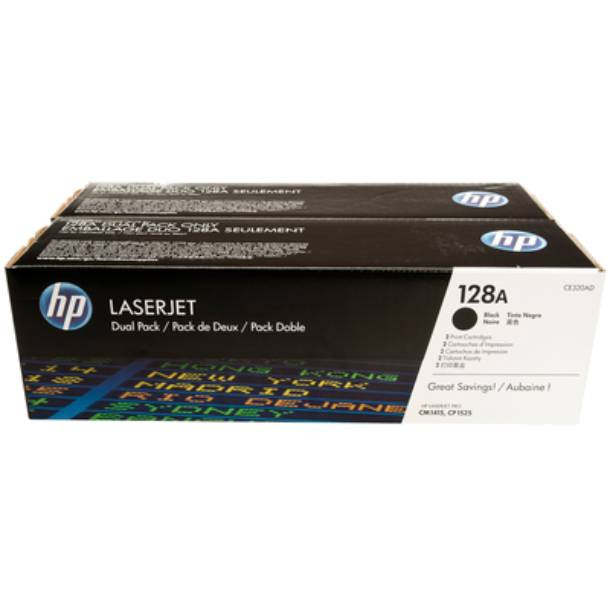 HP 128A Lasertoner combo pack 2 stk - CE320AD Original - 4000 sider