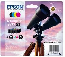 Epson T502 XL combo pack 4 stk blækpatron - C13T02W64010 original - BK/C/M/Y 19,1 ml