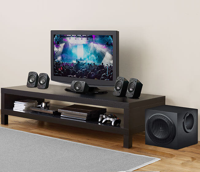 Logitech Z906 5.1 Højtalersystem med Surround Sound, Black