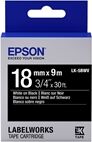 Epson LK-5BWV Cinta brillante blanco sobre negro 18mm (C53S655014)