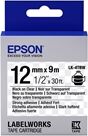 Epson LK-4TBW Cinta negro sobre transparente extra fijación 12mm (C53S654015)