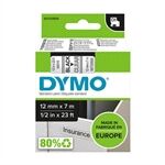 Dymo 45010 (S0720500) cinta plástica negro sobre transparente 12mm
