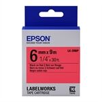 Epson LK-2RBP Cinta negro sobre rojo pastel 6mm (C53S652001)