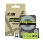 Epson LK-6GBJ cinta mate negra sobre verde 24mm