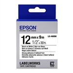 Epson LK-4WBW Cinta negro sobre blanco extra fijación 12mm (C53S654016)