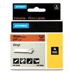 Dymo 18436 (S0718500) IND Rhino cinta vinilo negro sobre naranja 19 mm