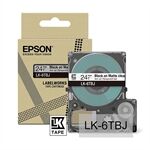 Epson LK-6TBJ cinta mate negra sobre transparente 24mm