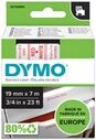 Dymo 45805 (S0720850) cinta plástica rojo sobre blanco 19 mm