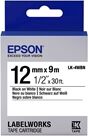 Epson LK-4WBN Cinta negro sobre blanco 12mm (C53S654021)