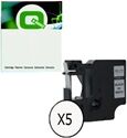 Pack x5: Q-Nomic 40913 (S0720680) cinta negro sobre blanco 9mm