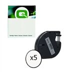 Pack x5: Q-Nomic 91200 (S0721510) cinta de papel negro sobre blanco 12mm