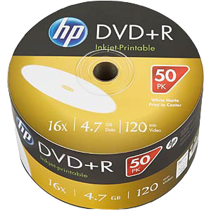 HP DVD+R 4.7GB/120Min/16x Bulk Pack (50 Disc) Accessoires informatiques  Original DRE00070WIP
