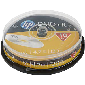 HP DVD+R 4.7GB/120Min/16x Cakebox (10 Disc) Accessoires informatiques  Original DRE00027