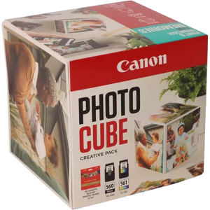 Canon + 13x13 cm Fotopapier 40 Blatt Value Pack Noir(e) / Plusieurs couleurs Original PG-560+CL-561 Photo Cube Creative Pack