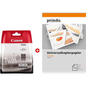 Canon Prindo Universal Papier 500 Blatt Value Pack Noire Original PGI 35 Twin MCVP