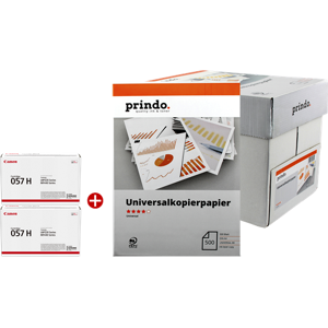 Canon + Prindo Universal Papier 2500 Blatt Value Pack Noir(e) / Blanc Original 057h MCVP