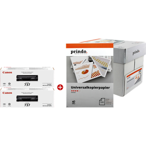 Canon + Prindo Universal Papier 2500 Blatt Value Pack Noir(e) / Blanc Original 737 MCVP 01