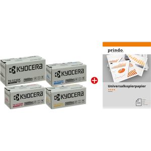 Kyocera + Prindo Universal Papier 500 Blatt Value Pack Noir(e) / Cyan / Magenta / Jaune Original TK-5230 MCVP 01