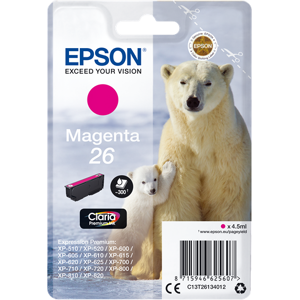 Epson 26 Cartouche d'encre Magenta Original C13T26134012