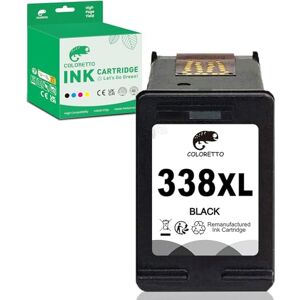 COLORETTO 338 XL 343 XL Cartouches d'encre Remanufacturées pour HP 338XL 343XL Photosmart B8330 B8350 2605 2610 2710 Deskjet 460 5740 6540 Officejet H470 100 150 6210 6213 7210 PSC 1600 1610 2350 Nior - Publicité