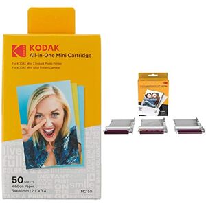 Kodak Recharge de Papier MC Tout-en-Un pour Cartouche d'encre Photo & New Ink Ribbon Paper,30 Photo Cartridge Papier Photo pour Imprimante Photo Mini Shot Combo Blanc à Sublimation Thermique - Publicité