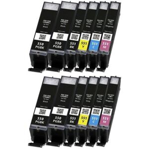 Compatible Canon iX 6800 SERIES, Pack cartouches Canon PGI550XL/CLI551XL - 5 couleurs