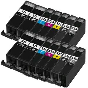 Compatible Canon PIXMA MG6200 SERIES, Pack cartouches Canon PGI525/CLI526 - 6 couleurs (dont grise)