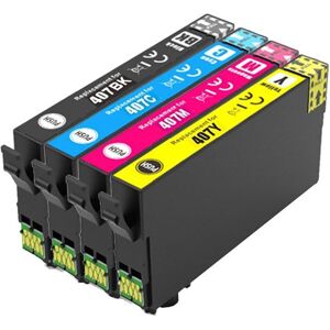 Compatible Epson Numero 407 / 407XL - Clavier, Pack cartouches pour C13T07U140 + C13T07U240 + C13T07U340 + C13T07U440 - 4 couleurs