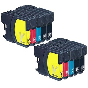 Compatible Brother LC1100 - Pack 10 cartouches d'encre - Haute capacite - 4 couleurs