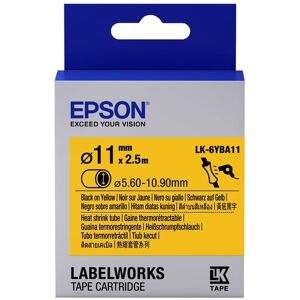 Epson LK-6YBA11 - Thermorétrécissant (HST) - Noir sur Jaune - Diam. 11mmx2.5m