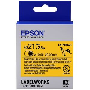 Epson LK-7YBA21 - Thermorétrécissant (HST) - Noir sur Jaune - Diam. 21mmx2.5m